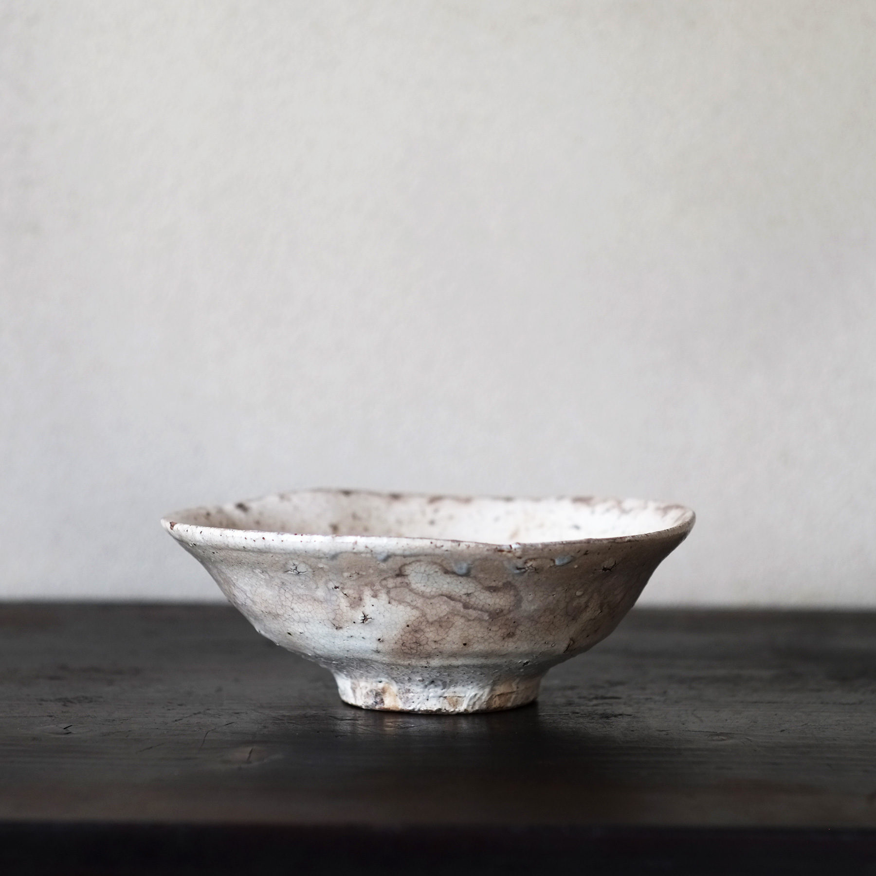 李朝 朝鮮 極上 粉引茶碗 姿釉 共箱 - アンティーク、コレクション