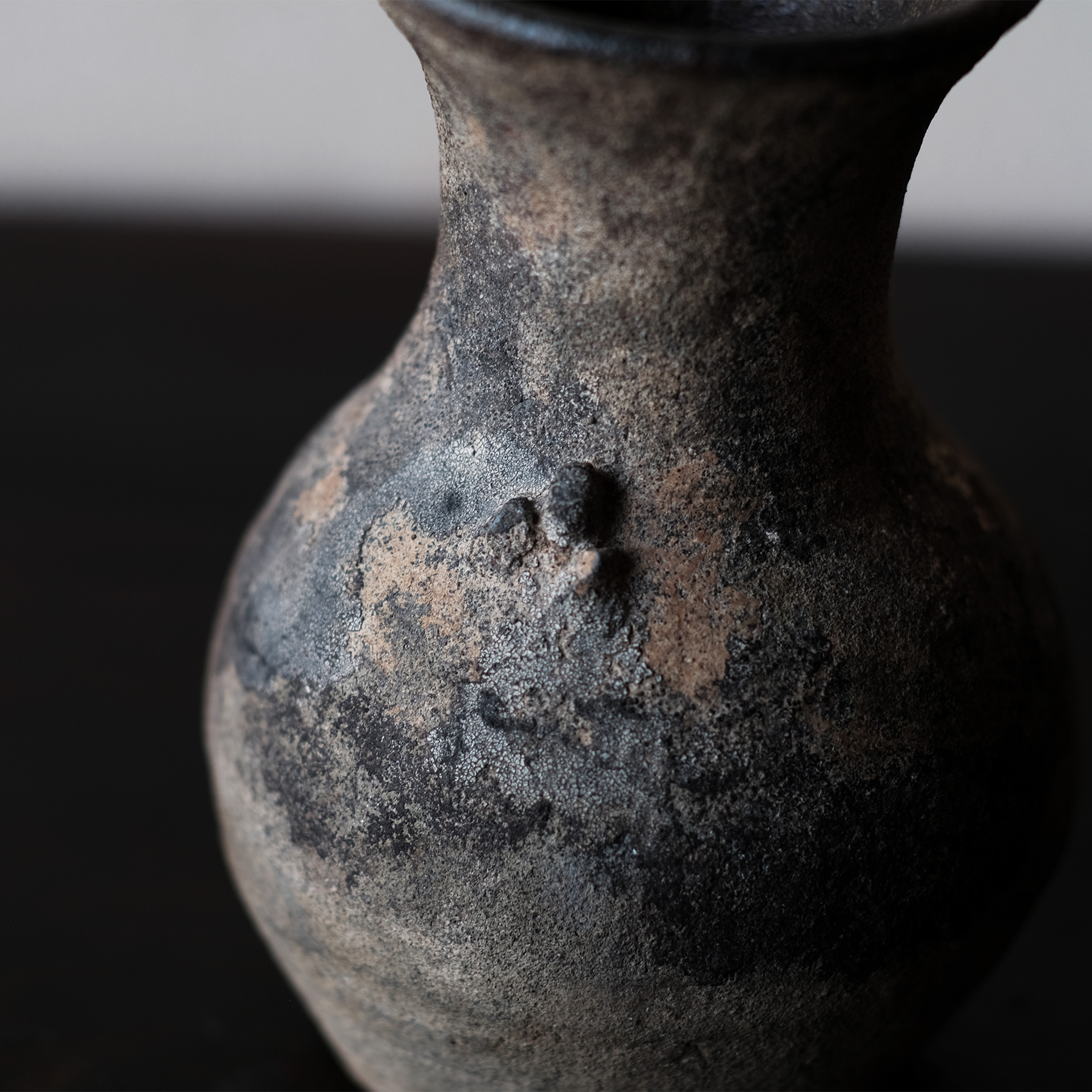 珍品？ 種子島の焼き物 能野焼の花入れ 蹲の壷 花瓶 小壺 - 美術品