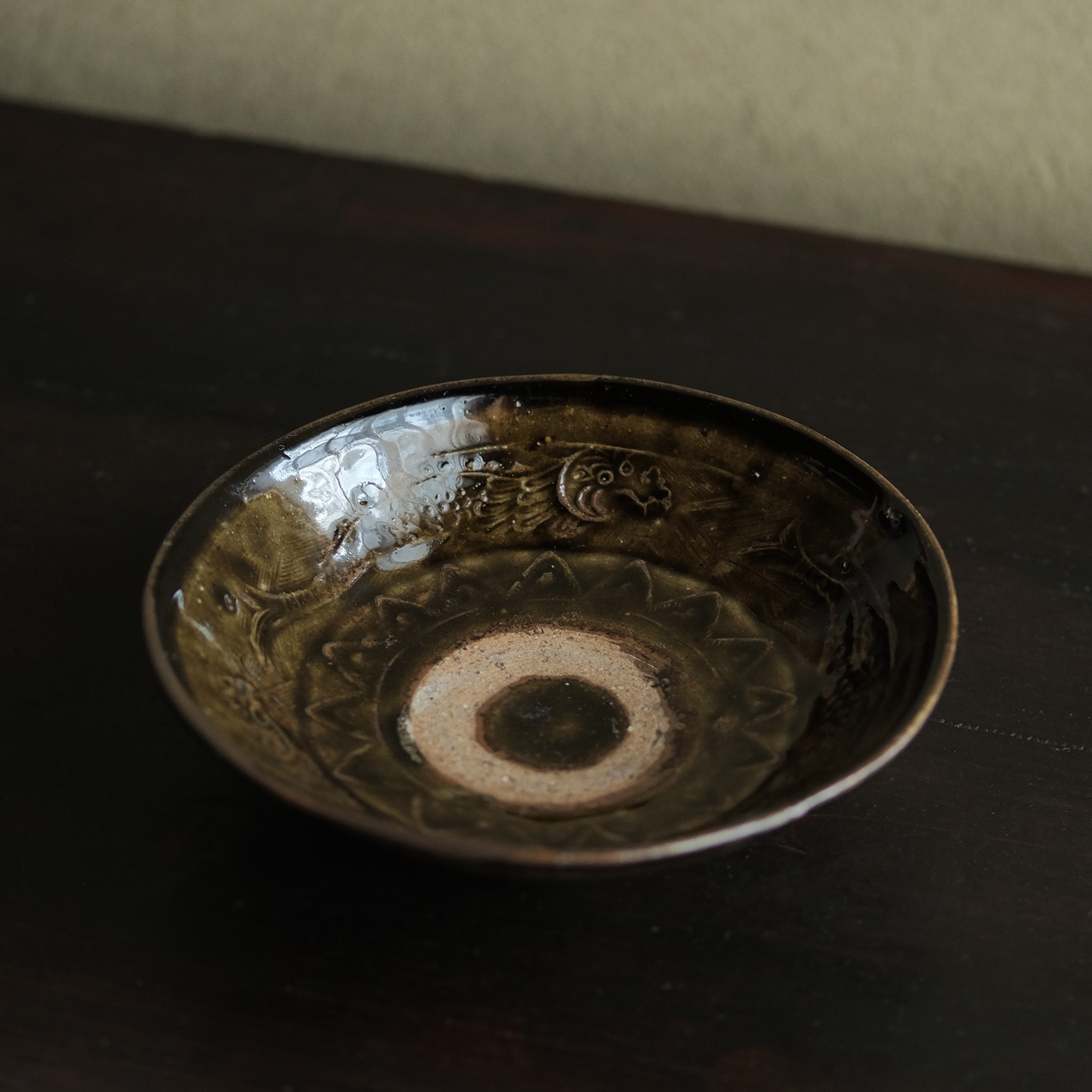 ペルシア イラン 黒釉 鳥文 小碗 骨董 古美術 アンティーク fineart U-tw02733-01.jpg